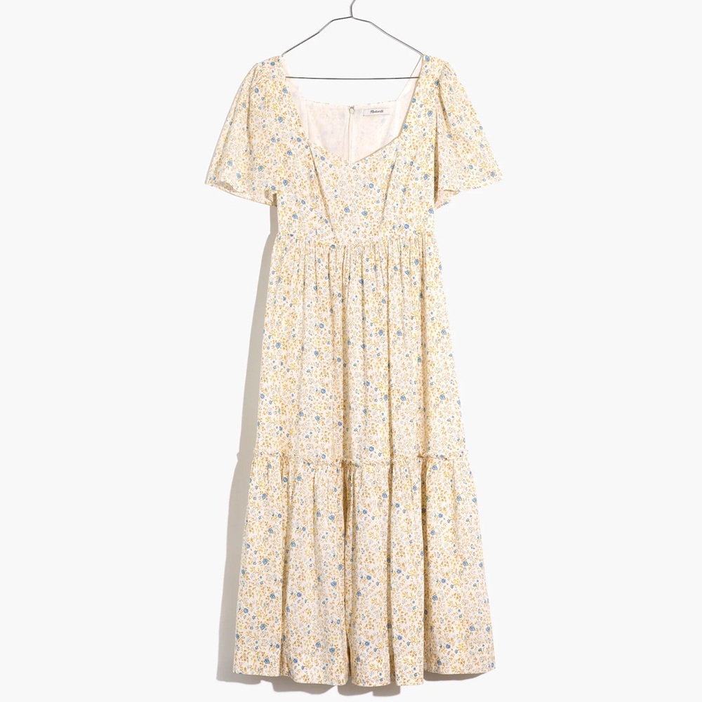 Madewell Flutter-Sleeve Tiered Maxi Dress in Folkmagic Floral size 00